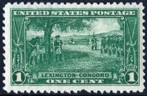 SC#617 1¢ Lexington-Concord Single (1925) MLH/Fault