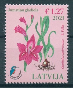 Latvia 2021 MNH Flowers Stamps Turkish Marsh Gladiolus Fund for Nature 1v Set