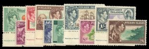 Pitcairn Islands #1-8 Cat$84.75, 1940-51 George VI, complete set, never hinged