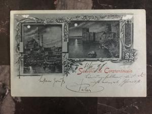 1898 Constantinople Turkey Russia Post Office Postcard Cover to Germany