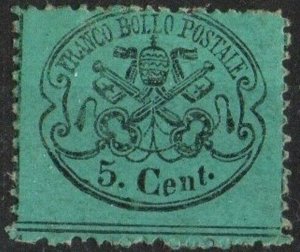 ITALY - PONTIFICIO Sassone n.25f Variety Decalco (Offset on back) MH*