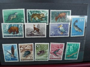 1954 Yugoslavia Wildlife Scott #398-409, MH lt 76