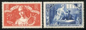 FRANCE  SCOTT#B42/43  MINT HINGED --SCOTT VALUE $57.50