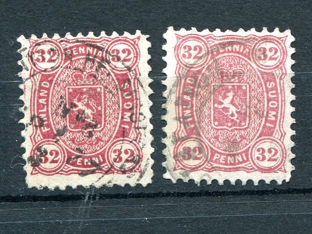 Finland #23 and 23a  Used VF - Lakeshore Philatelics