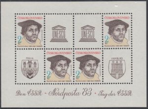 CZECHOSLOVAKIA Sc# 2446a CPL MNH SOUVENIR SHEET of MARTIN LUTHER, REFORMIST