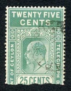 Ceylon Telegraph SGT169 25c Pearl Fishery while at Marichchukaddi