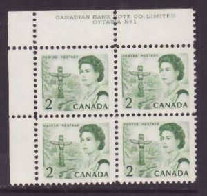 Canada-Sc#455- id9-unused 2c NH Centennial plate #1-UL-PVA-LF-1972-