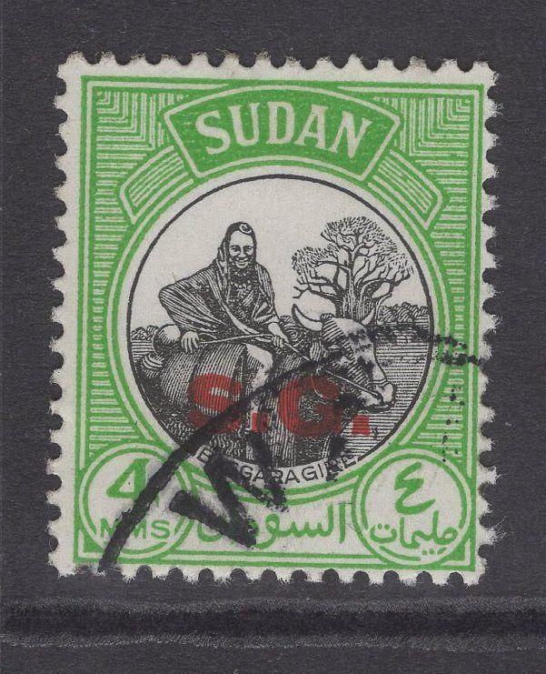 SUDAN SGO70 1951 4m BLACK & YELLOW-GREEN FINE USED