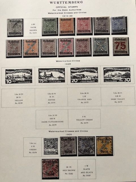 Wurttemberg 10 Scans - In Mounts