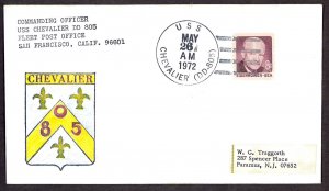 U.S.A. Postal History - USS Chevalier -DD-805 (1972) Cover