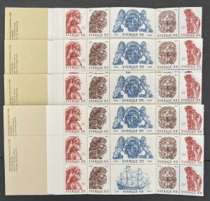 Sweden 1969 #830a Booklet, Wholesale lot of 5, MNH,CV $15