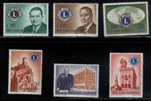 San Marino Scott 466-470, C115 MNH** Lions International stamp set