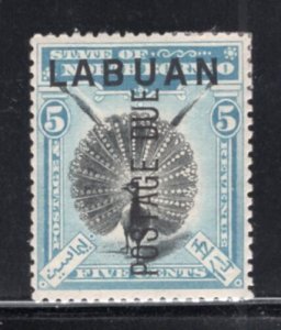 Labuan 1901 Postage Due 5c Perf 14 Mint OG #J4 CV$58