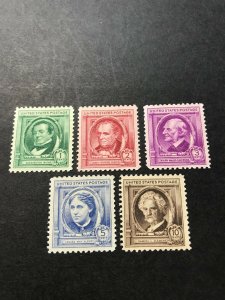 United States, 1940 Famous American Authors, Scott 859-63, 5 Stamps, MNH