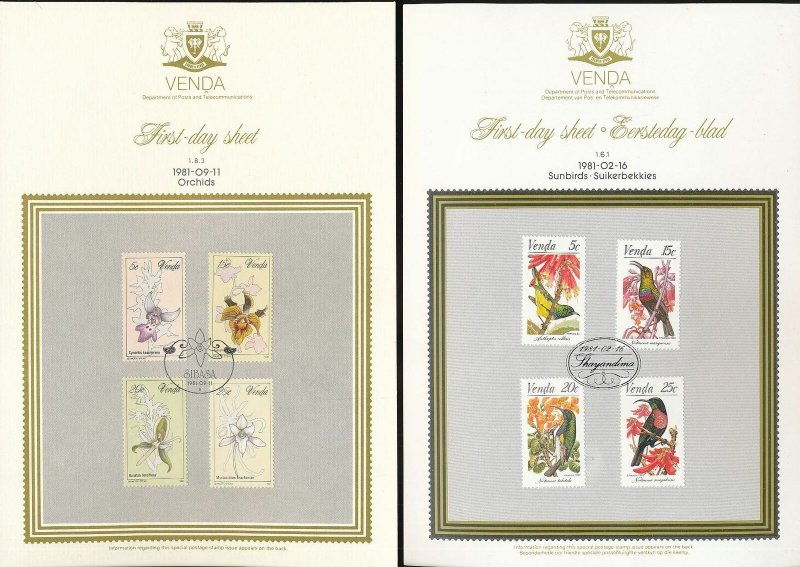 South Africa States Venda Flowers Birds Butterflies Covers Cards x25(W1659