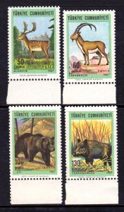 Turkey 1967 Animals Complete Mint MNH Set SC 1735-1738