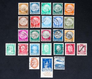 Germany 25 Older Deutches Reich Definitives, Mint & Used