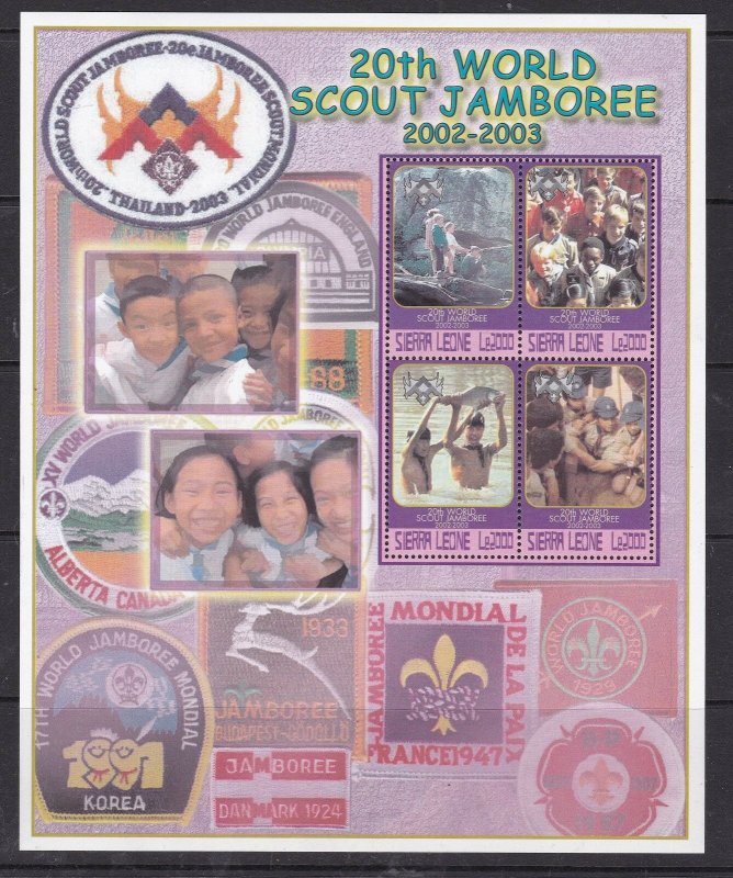 SIERRA LEONE^^^^^^  MNH  souv/sheet( 20Th  SCOUT JAMBOREE)  $$@ cam3933sie