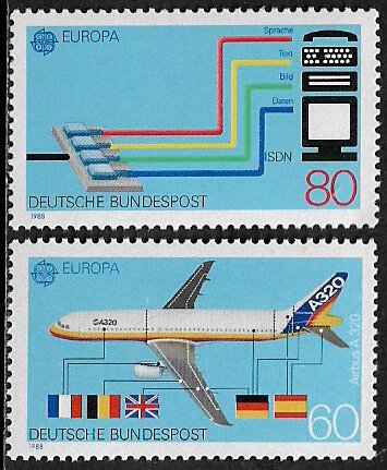 Germany #1552-3 MNH Set - Europa - Transportation