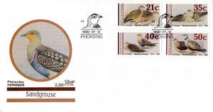 Bophuthatswana - 1990 Sandgrouse FDC SG 239-242