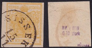 Austria - 1854 - Scott #1d - used - SISSEK pmk Croatia