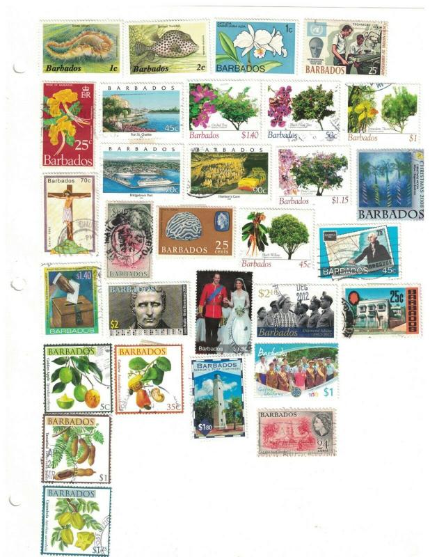 Barbados - A Nice Selection Of 64 All Different. Mostly Used.  #02 BARB64