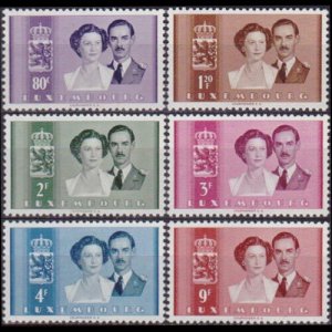 LUXEMBOURG 1953 - Scott# 286-91 Royal Wedding Set of 6 NH