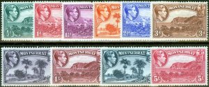 Montserrat 1938 Perf 13 set of 10 SG101-110 Fine & fresh Lightly Mtd Mint CV ...