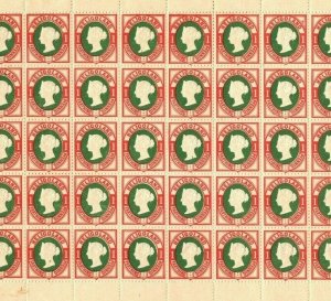 HELIGOLAND QV Stamps SG.10 1pf (II) p13½+14½ (1875) Mint Sheet c£1,000+* EP184