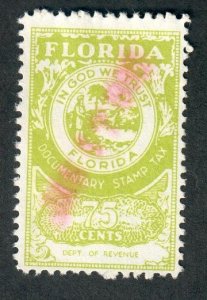 Florida 75 cent Documentary used State Revenue single