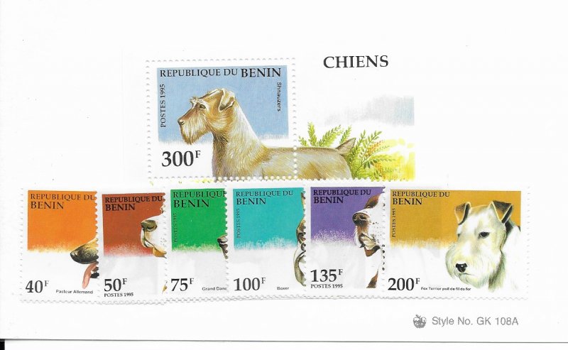 Benin 741-7 Dogs MNH cpl. set vf, 2020 CV $8.10