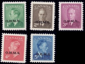 Canada Scott O12 - O15A Mint NH OG O.H.M.S.  Official Stamp   Lot AC2002 
