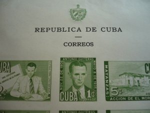 Stamps - Cuba- Scott# C49b - Mint Hinged Souvenir Sheet of 6 Stamps - Imperf