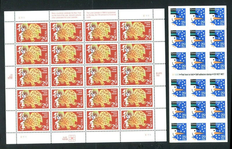 9 US Mint Sheets / Booklet  Collection or Postage - Below Face