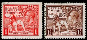 SG430-431, 1924 PAIR, FINE USED, CDS. Cat £26.