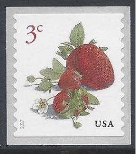 #5201 3c Strawberries Coil Single 2017 Mint NH