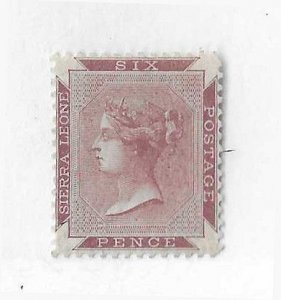 Sierra Leone Sc #1 6p brown violet OG centered VF