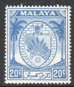 Malaya Negri Sembilan Scott 50 - SG54, 1949 George VI 20c Blue MH*