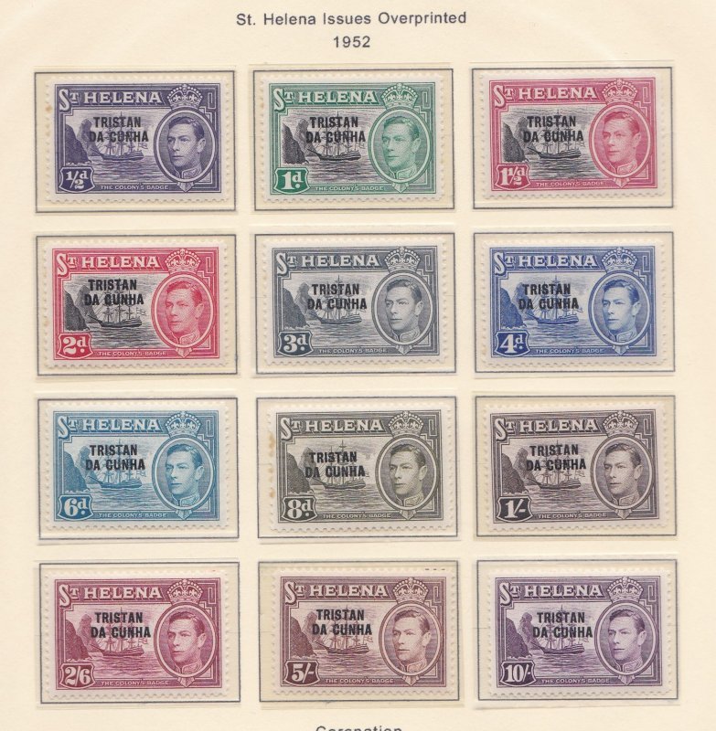 Tristan Da Cunha # 1-12, St. Helena Issues Overprinted, NH, 1/2 Cat.