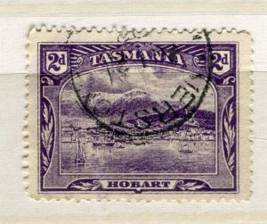 TASMANIA; 1902 early pictorial issue used shade of 2d. value Postmark