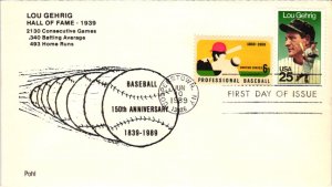 #2417 Lou Gehrig Combo – New York Yankees Baseball – Pohl Cachet – Aps