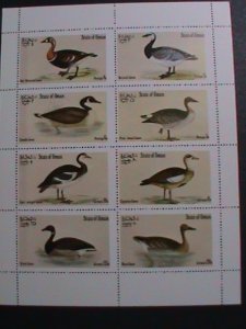 ​OMAN-1973 WORLD FAMOUS LOVELY WILD BIRDS MNH SHEET-VF WE SHIP TO WORLD WIDE