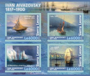 Stamps. Soviet Art Ivan Aivazovsky  year 1+1 sheets perforated 2023 year