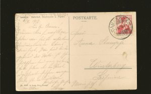 Switzerland SC#164 on PM 1910 Luzern 2 Color Postcard Used