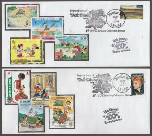 DISNEY # 04-0011 SUPERB SET of 4 DIFF SPECIAL COVERS FROM MARCELINE, MO 2001