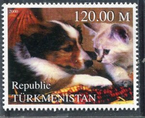 Turkmenistan 2000 PUPPY CAT & DOG Stamp Perforated Mint (NH)