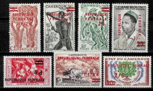 Cameroon year 1961 part set UK currency Overprinted REPUBLIQUE FEDERALE MNH**