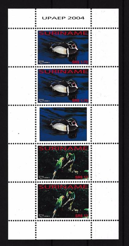 [SUV1278] Surinam 2004 Birds Vögel Oiseaux UPAEP Miniature Sheet with tab MNH