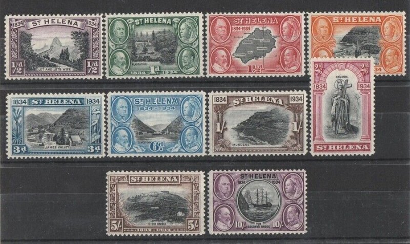 ST. HELENA 1934 Centenary set ½d to 10/-. MNH **. 