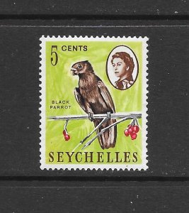 BIRDS - SEYCHELLES #198 BLACK PARROT  MNH